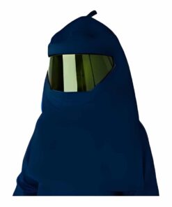 58 cal Arc Flash Protection Face Shield with Safety Helmet & Hood, Navy Blue