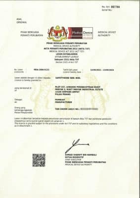 MDA Establishment License - Manufacturer