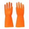 SAFETYWARE Duramax™ Heavy Duty Flocklined Natural Rubber Gloves HF2813-ORG