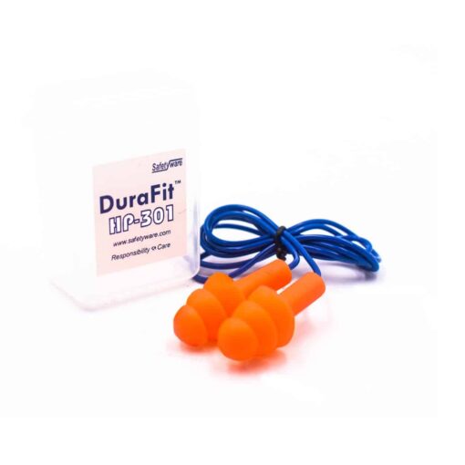 SAFETYWARE HP301 DuraFit Metal Detectable Reusable Corded Ear Plug with Casing