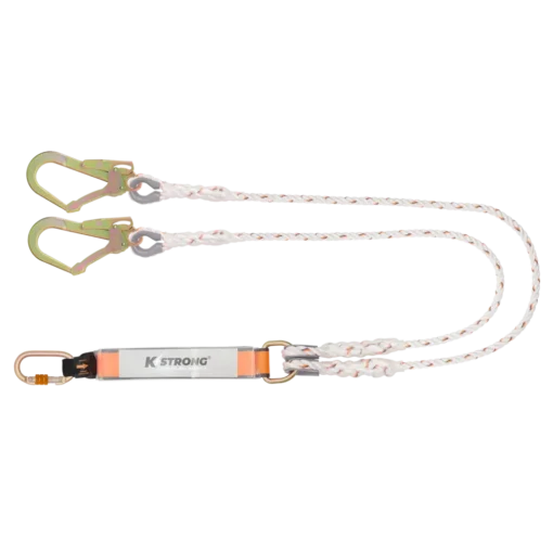 KSTRONG Essential Shock Absorbing Twisted Rope Double Lanyard