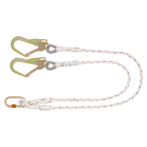 KSTRONG Essential Restraint Twisted Rope Lanyard Steel Scaffold Hook and Karabiner