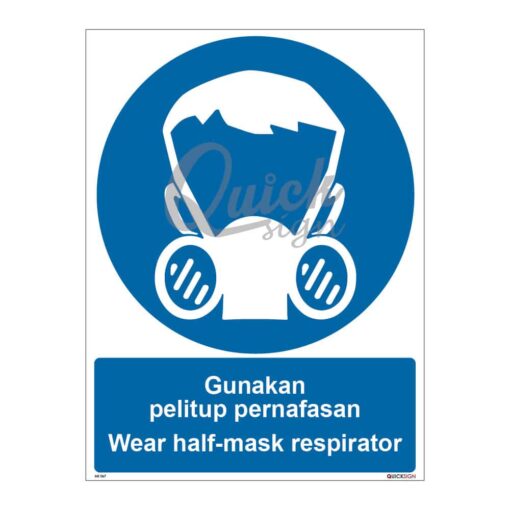 QUICKSIGN MANDATORY SIGNS - MS067 Wear half-mask respirator