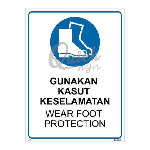 QUICKSIGN MANDATORY SIGNS - MS071 WEAR FOOT PROTECTION