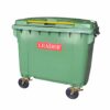 Mobile Garbage Bin With Foot Pedal 660 Litres, Green