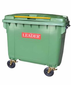 Mobile Garbage Bin With Foot Pedal 660 Litres, Green