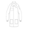 SAFETYWARE Cleanroom ESD Smock Shirt Type Collar + Labcoat Design at Rear (0.5mm Stripe Line)