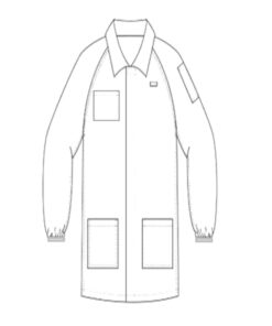 SAFETYWARE Cleanroom ESD Smock Shirt Type Collar + Labcoat Design at Rear (0.5mm Stripe Line)