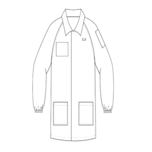 SAFETYWARE Cleanroom ESD Smock Shirt Type Collar + Labcoat Design at Rear (0.5mm Stripe Line)