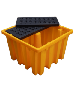 SAFETYWARE Single IBC Spill Pallet with Black Drain Cover