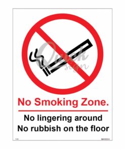 QUICKSIGN PROHIBITION SIGNS - PS005 No Smoking Zone