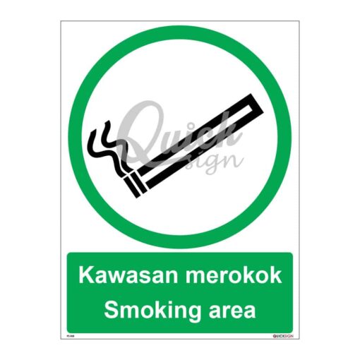 QUICKSIGN PROHIBITION SIGNS - PS008 Smoking area