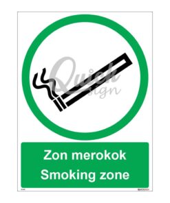 QUICKSIGN PROHIBITION SIGNS - PS009 Smoking zone