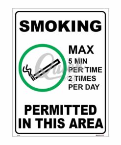 QUICKSIGN PROHIBITION SIGNS - PS010 SMOKING PERMITTED IN THIS AREA