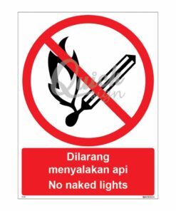 QUICKSIGN PROHIBITION SIGNS - PS011 No naked lights