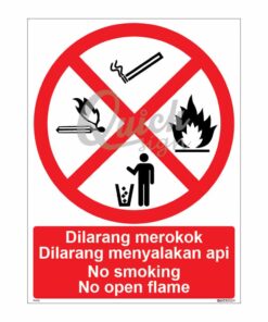 QUICKSIGN PROHIBITION SIGNS - PS012 No smoking No open flame