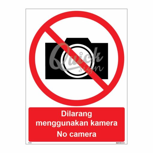 QUICKSIGN PROHIBITION SIGNS - PS015 No camera