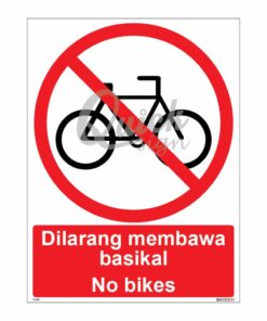 QUICKSIGN PROHIBITION SIGNS - PS020 No bikes