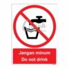 QUICKSIGN PROHIBITION SIGNS - PS026 Do not drink