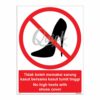 QUICKSIGN PROHIBITION SIGNS - PS044 No high heels with shoes cover