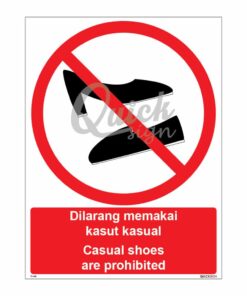 QUICKSIGN PROHIBITION SIGNS - PS045 Casual shoes are prohibited