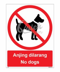 QUICKSIGN PROHIBITION SIGNS - PS050 No dogs