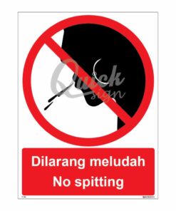 QUICKSIGN PROHIBITION SIGNS - PS052 No spitting