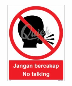 QUICKSIGN PROHIBITION SIGNS - PS053 No talking