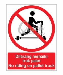 QUICKSIGN PROHIBITION SIGNS - PS059 No riding on pallet truck