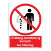 QUICKSIGN PROHIBITION SIGNS - PS060 No littering