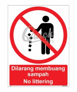 QUICKSIGN PROHIBITION SIGNS - PS060 No littering