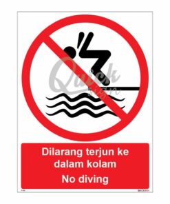 QUICKSIGN PROHIBITION SIGNS - PS063 No diving