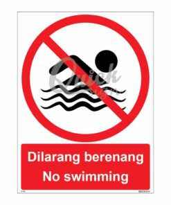 QUICKSIGN PROHIBITION SIGNS - PS064 No swimming