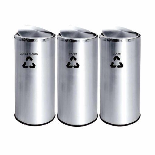 Stainless Steel Flip Top Recycle Bin