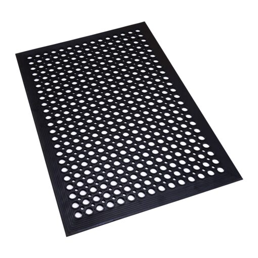 SAFETYWARE Drainage Hole Anti Fatigue Floor Mat (Black) AFM280-BLK-3x5ft