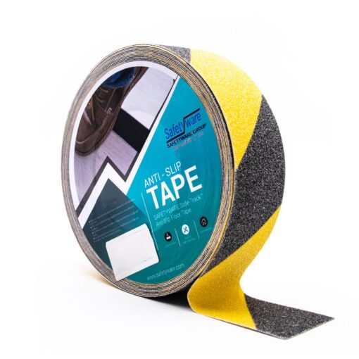 SAFETYWARE Safe-Track Anti-Slip Floor Tape (Black + Yellow Stripe) ASTPVC05-YLB-50