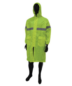 SAFETYWARE Polyester Rain Coat with Silver Reflective