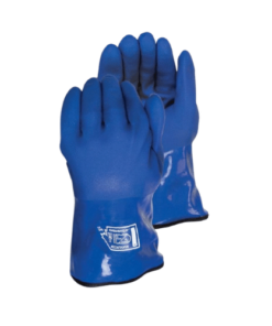 SUPERIORGLOVE Chemstop 12 inch Blue Cut Resistant Anti Impact PVC Coated Glove