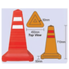 SAFETYWARE Triangular 28'' PE with Traffic Cone with Reflector