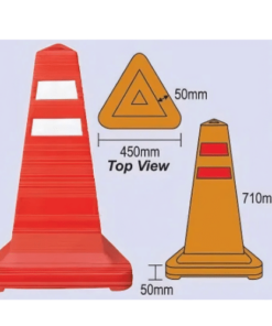 SAFETYWARE Triangular 28'' PE with Traffic Cone with Reflector