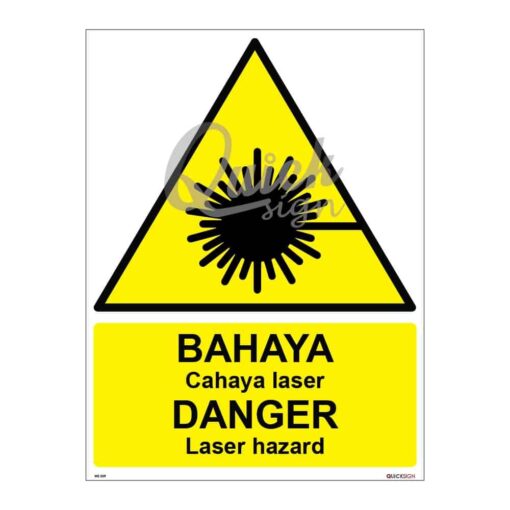 QUICKSIGN WARNING SIGNS - WS009 DANGER Laser hazard