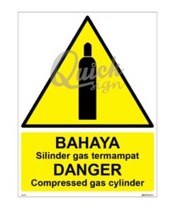 QUICKSIGN WARNING SIGNS - WS011 DANGER Compressed gas cylinder