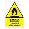 QUICKSIGN WARNING SIGNS - WS012 DANGER Highly flammable