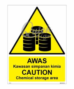 QUICKSIGN WARNING SIGNS - WS014 CAUTION Chemical storage area