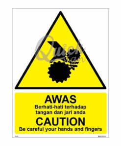 QUICKSIGN WARNING SIGNS - WS018 CAUTION Be careful your hands and fingers