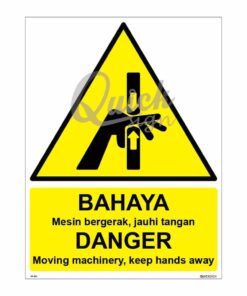 QUICKSIGN WARNING SIGNS - WS020 DANGER Moving machinery, keep hands away