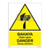 QUICKSIGN WARNING SIGNS - WS023 DANGER Sharp element