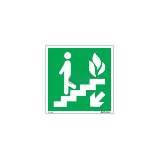 QUICKSIGN EMERGENCY EXIT SIGNS - EES009 Use Stairs in the Event of a Fire (Down)