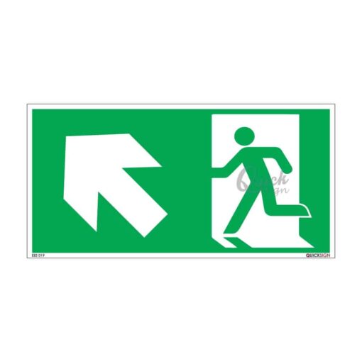 QUICKSIGN EMERGENCY EXIT SIGNS - EES019 Emergency Exit (Up Left)