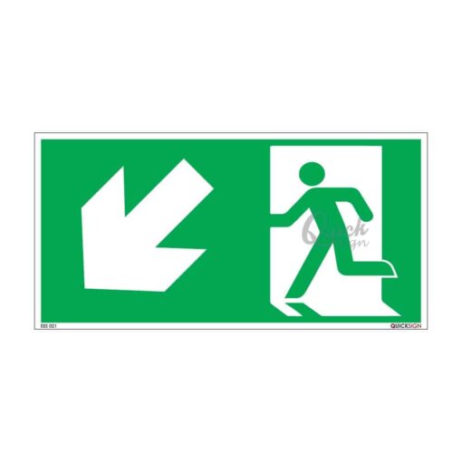 QUICKSIGN EMERGENCY EXIT SIGNS - EES021 Emergency Exit (Down Left)